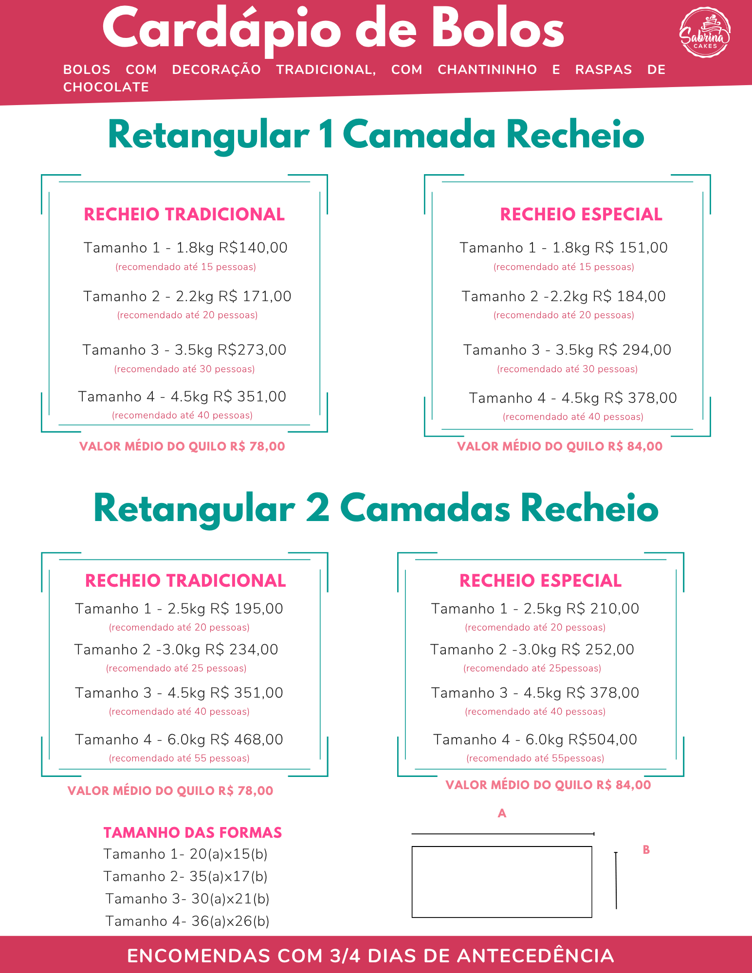Bolos Retangulares